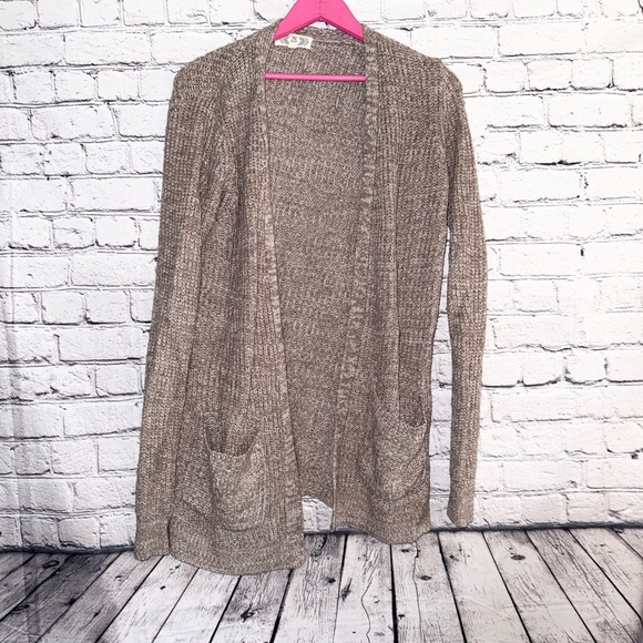 PINK ROSE. Tan cardigan. Size L - Picture 1 of 4